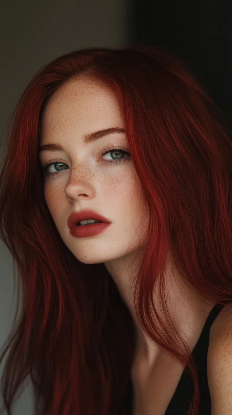 Embrace the Bold: Luscious Long Red Waves for a Striking Look