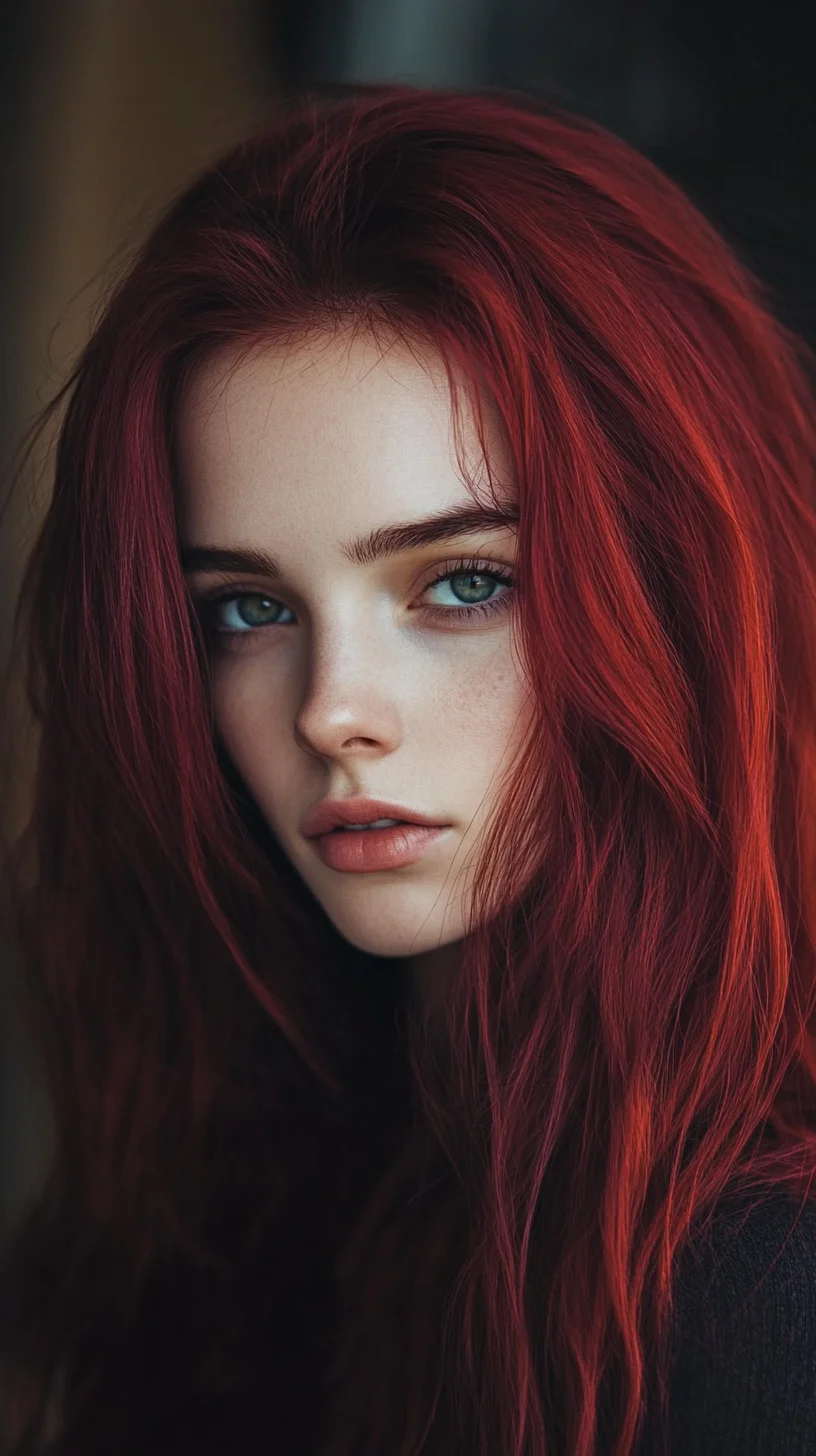 Embrace the Bold: Luxurious Long Waves in Fiery Red