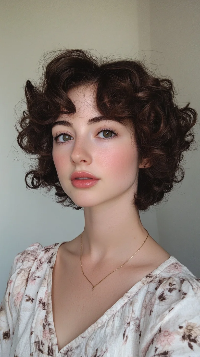 Embrace the Charm of Lush Cascading Curls: The Perfect Short Curly Hairstyle