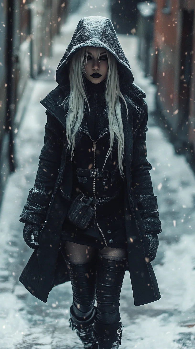 Embrace the Darkness: Edgy Winter Aesthetic with a Touch of Glam