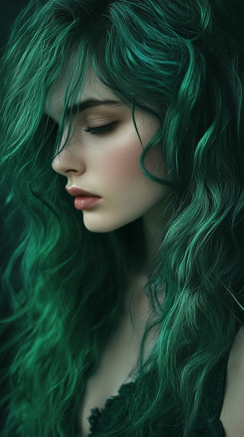 Embrace the Enchantment: Lush, Textured Waves in Vibrant Green