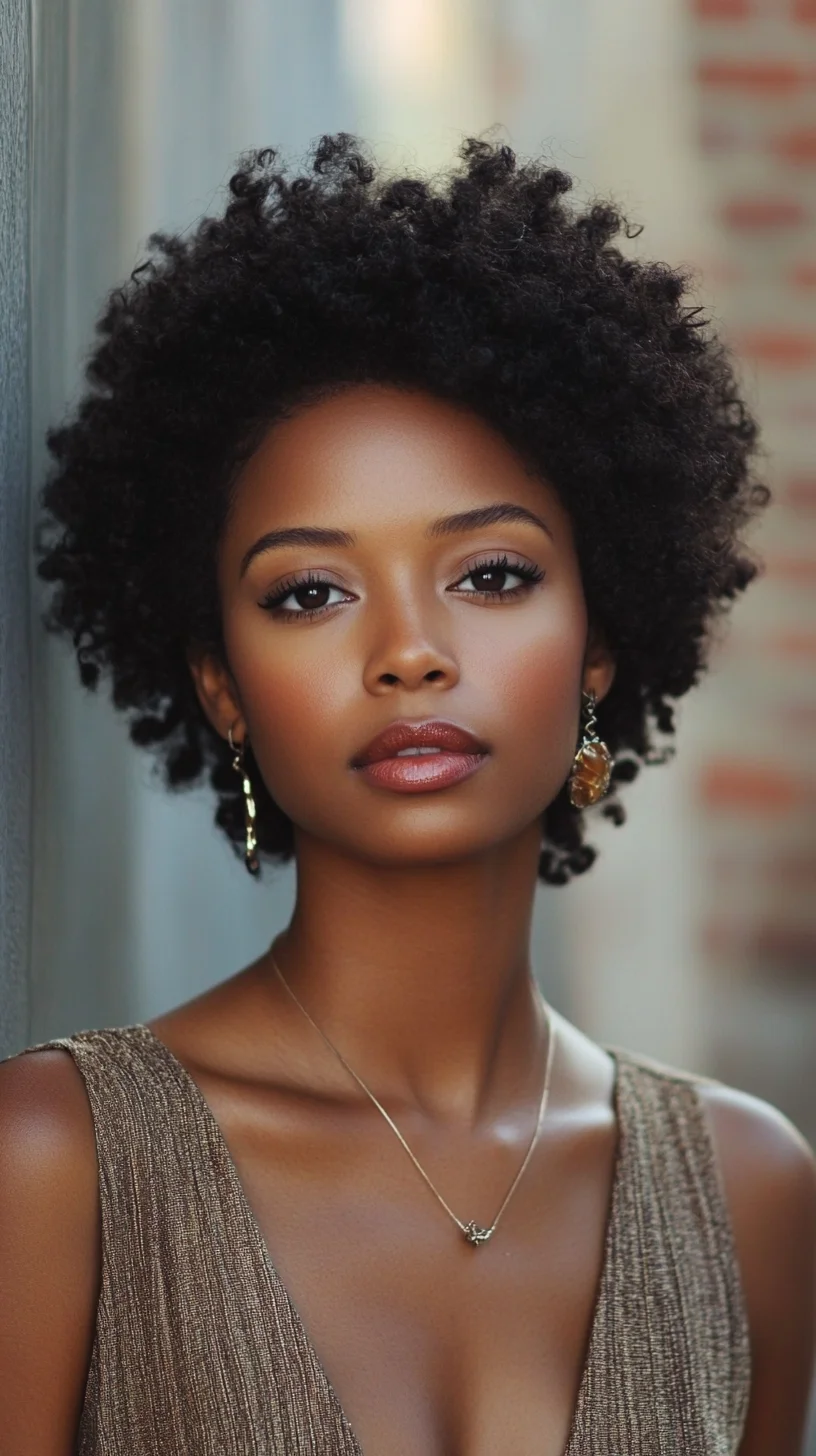 Embrace the Natural: A Chic Short Curly Afro for Effortless Elegance