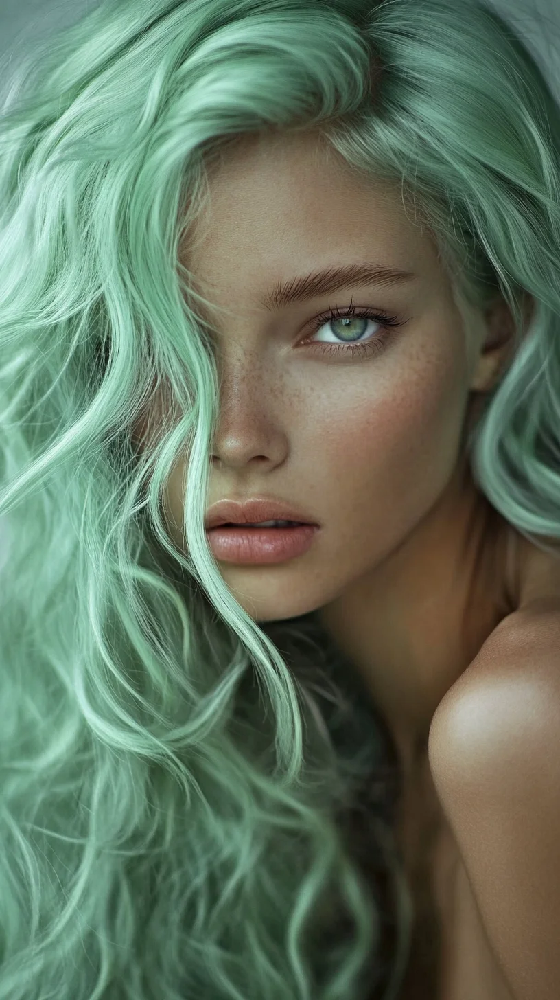 Embrace the Waves: Irresistible Mint-Tinted Mermaid Hair