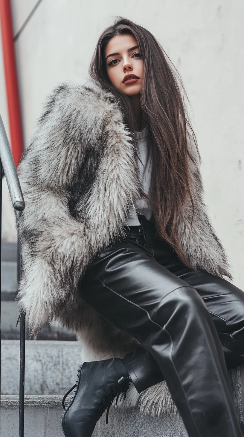 Embrace Timeless Glamour: Luxurious Faux Fur Meets Chic Leather for Effortless Style