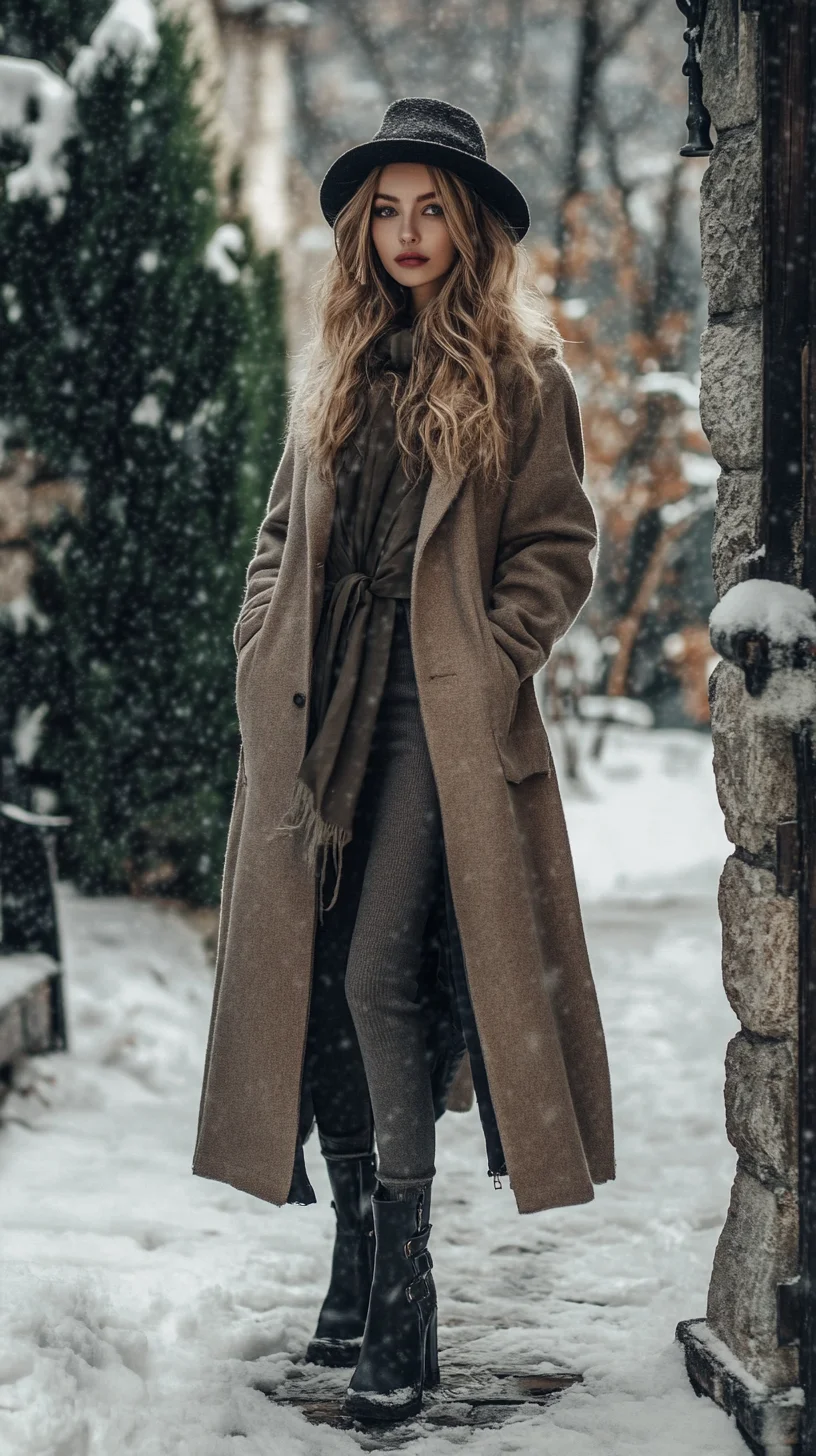 Embrace Winter Elegance: Chic Layering with a Statement Coat and Accessory