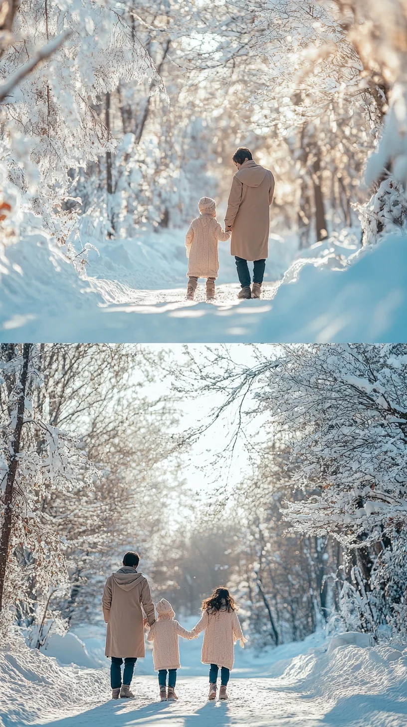 Embrace Winter Wonderland: Cozy Coats and Soft Shades for Family Outings