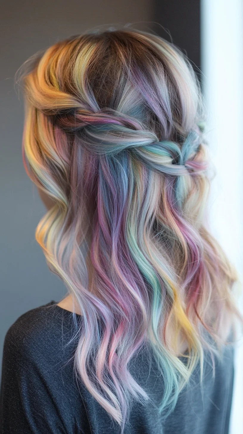 Embrace Your Inner Rainbow: Stunning Pastel Waves with Twisted Crown