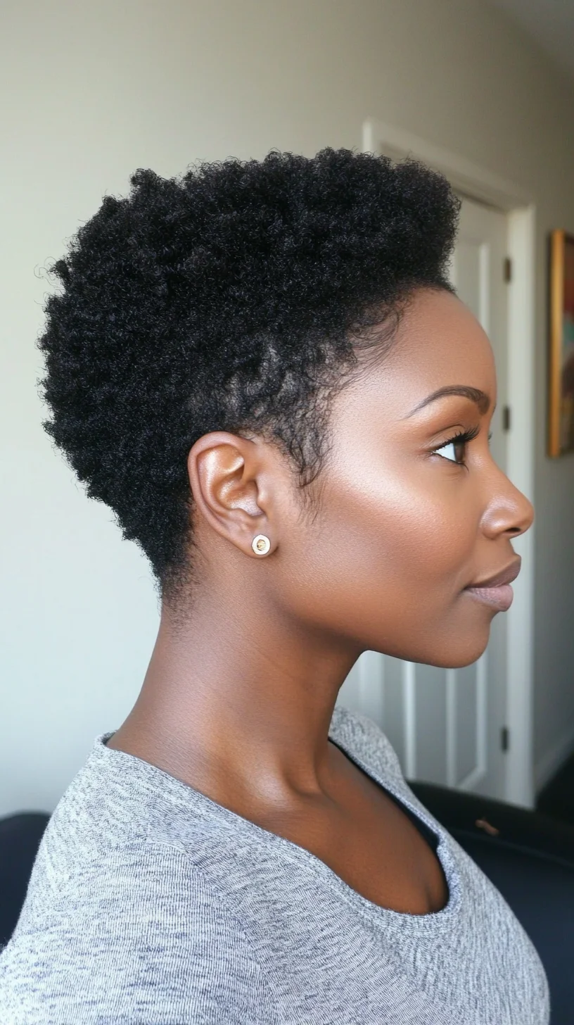 Embrace Your Natural Texture with this Chic Short Afro Hairstyle