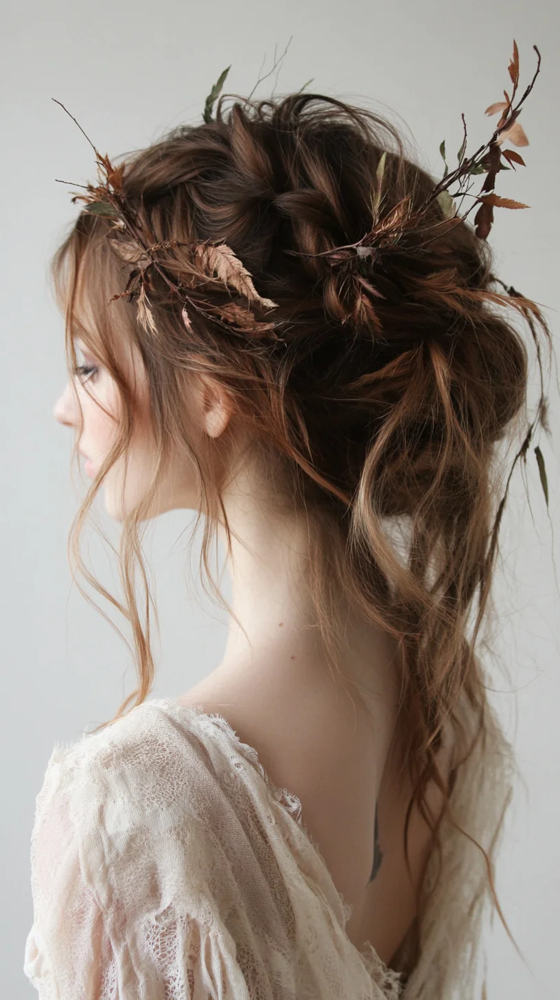 Enchanted Autumn Elegance: A Boho-Inspired Updo