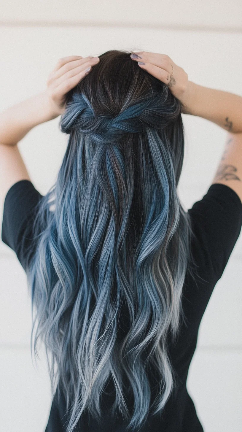 Enchanting Blue-tinted Waves: A Striking Blend of Color and Style