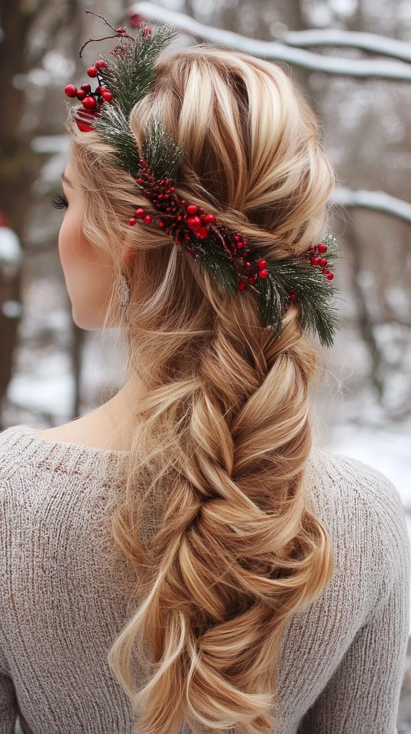 Enchanting Braided Elegance: A Festive Twist with Natural Accents