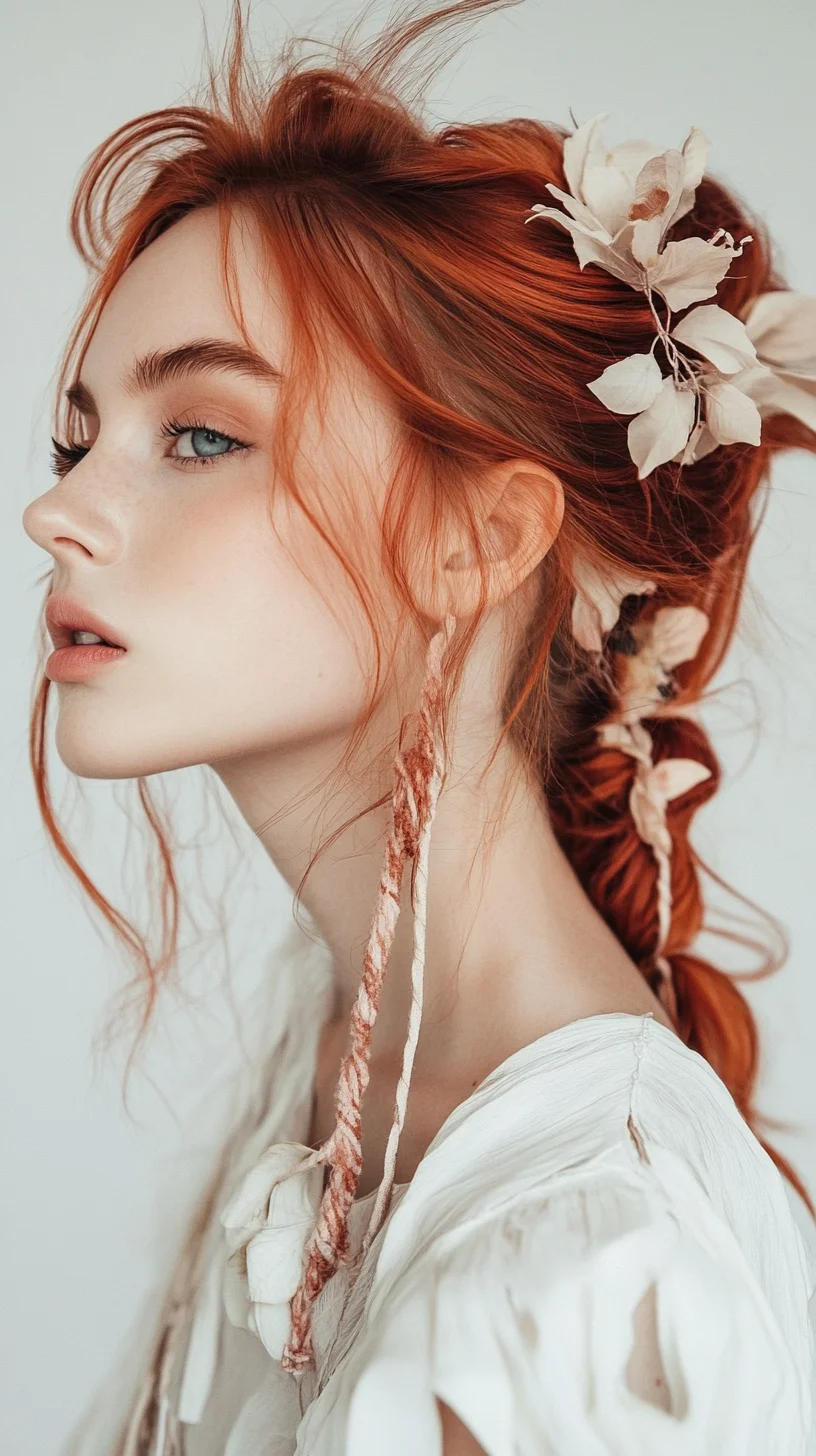 Enchanting Floral Braid: A Whimsical Blend of Elegance and Charm