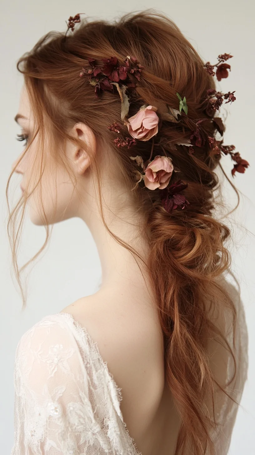 Enchanting Floral Updo: A Romantic Blend of Elegance and Nature