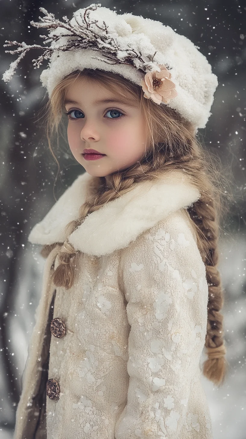 Enchanting Winter Elegance: Cozy Layers and Delicate Accents for Little Fashionistas