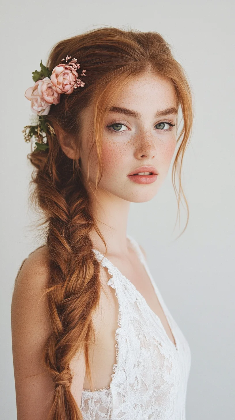 Ethereal Beauty: The Braided Romantic with Floral Accents