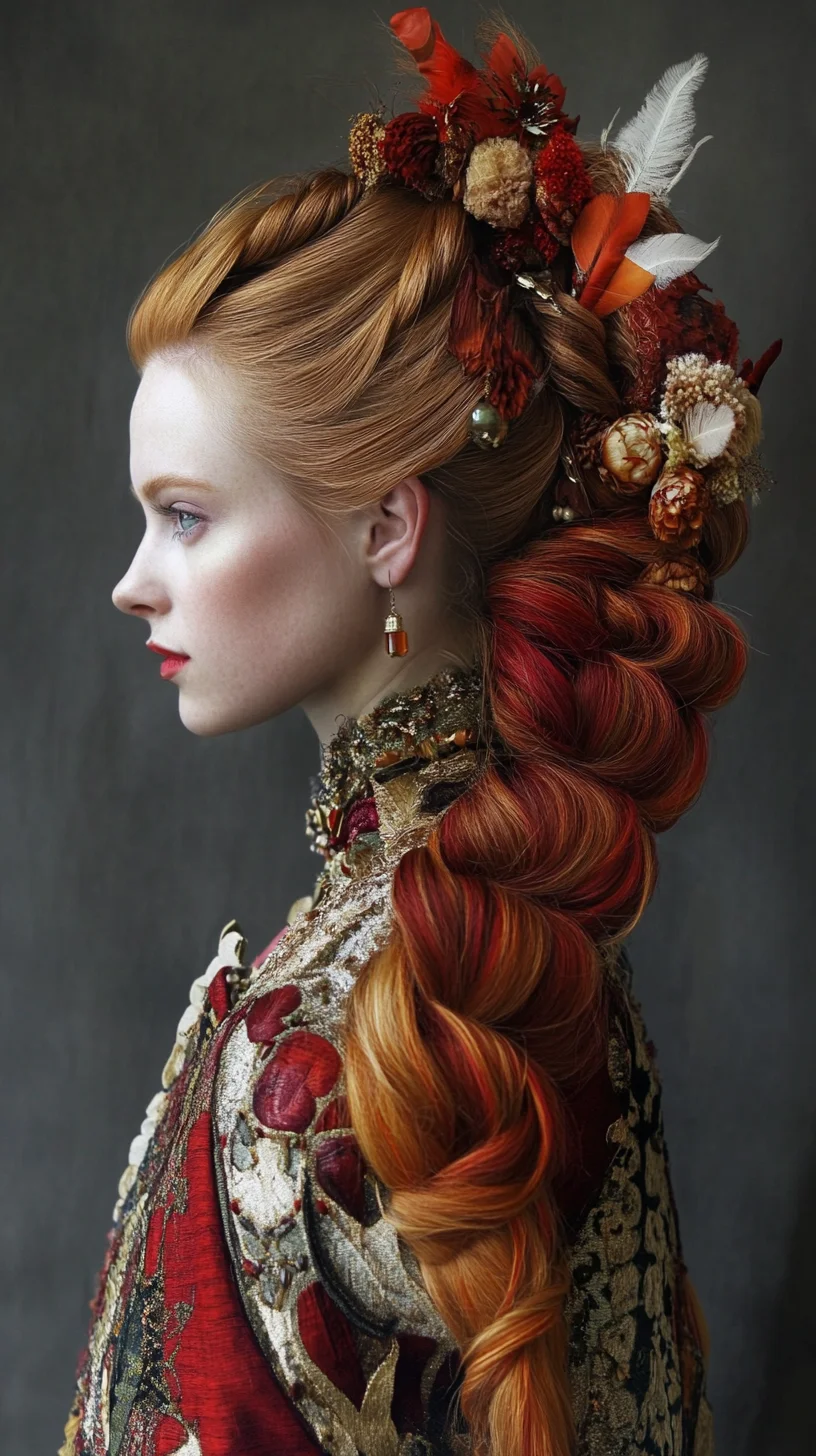 Exquisite Braided Elegance: A Fairytale-Inspired Floral Hairstyle