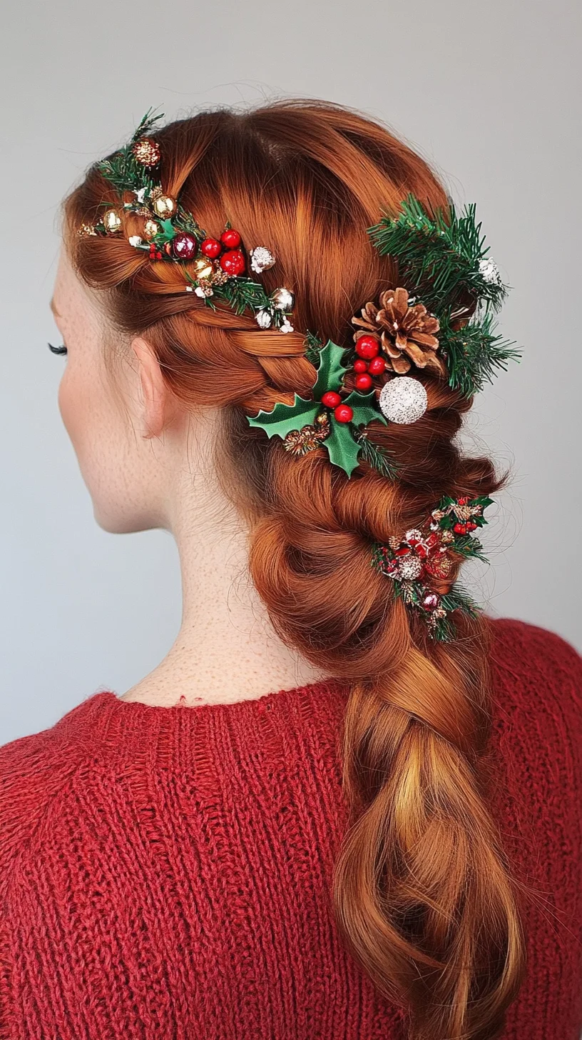 Festive Braided Elegance: A Charming Holiday Hairstyle