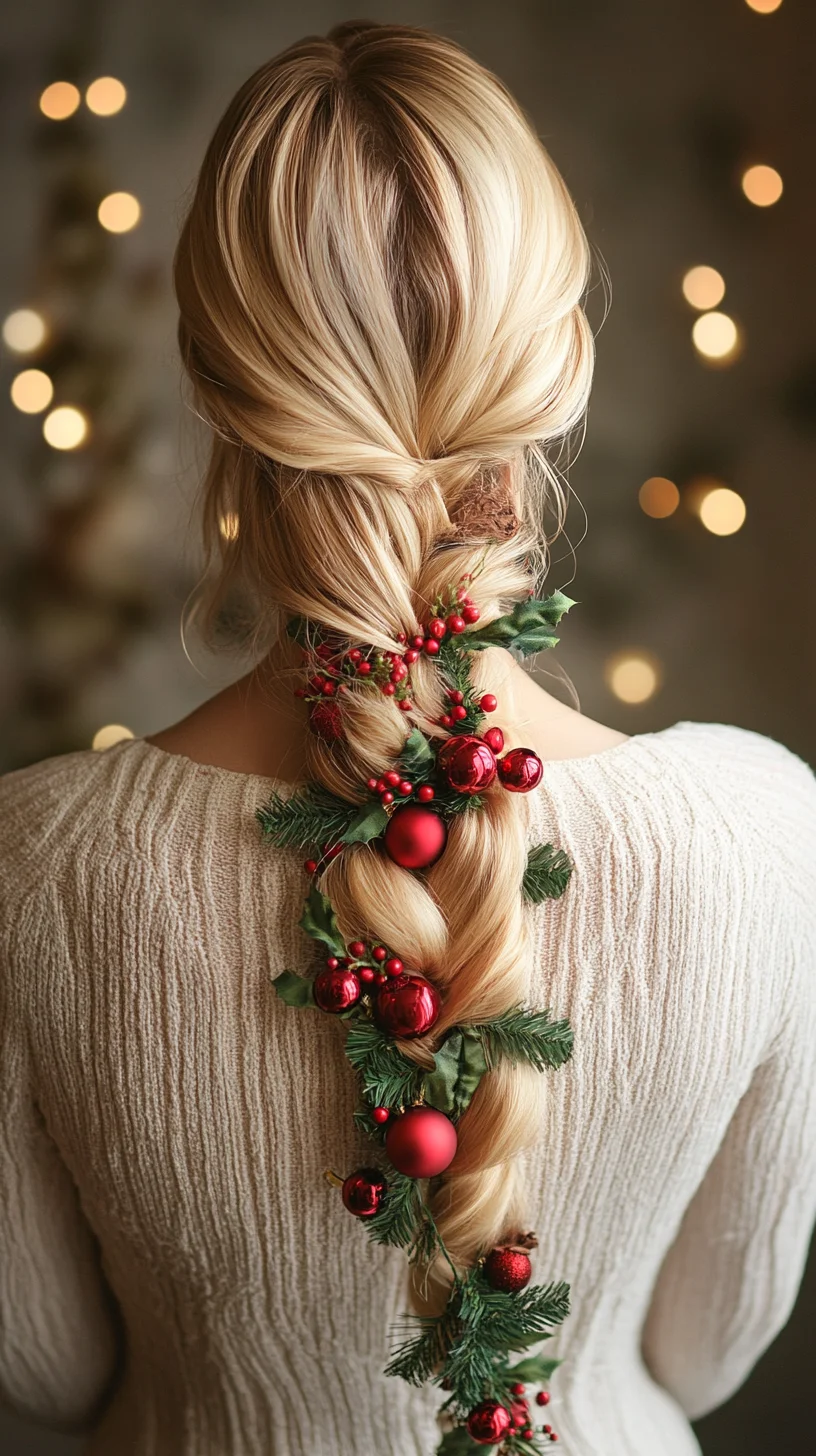 Festive Braided Elegance: A Holiday Hairstyle That Shines