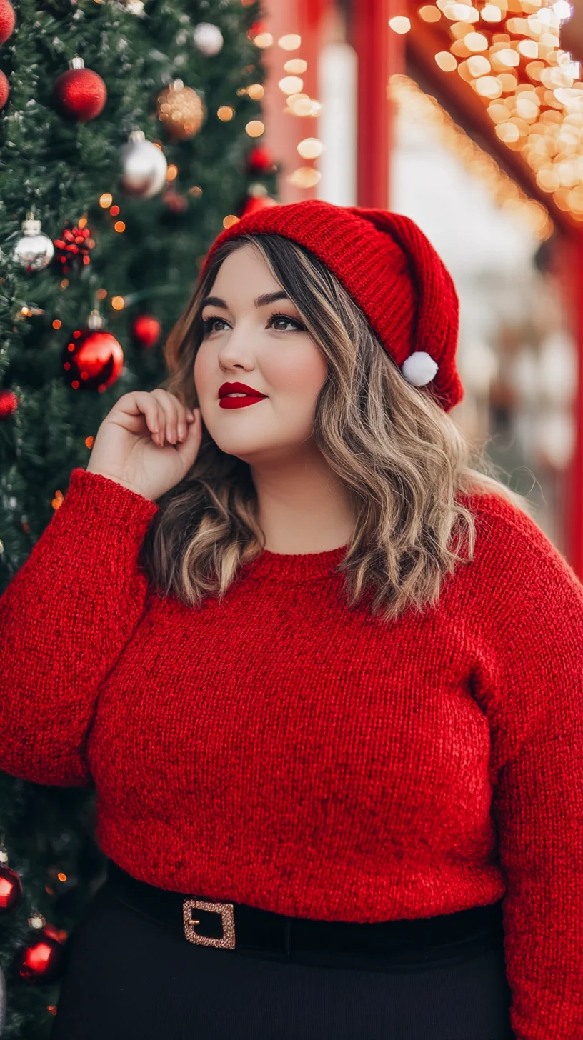 Festive Cheer: Embrace the Holidays in Cozy Red Knitwear and Holiday Accessories