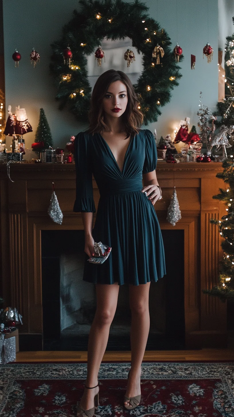 Festive Elegance: A Stunning Emerald Dress Perfect for Holiday Celebrations