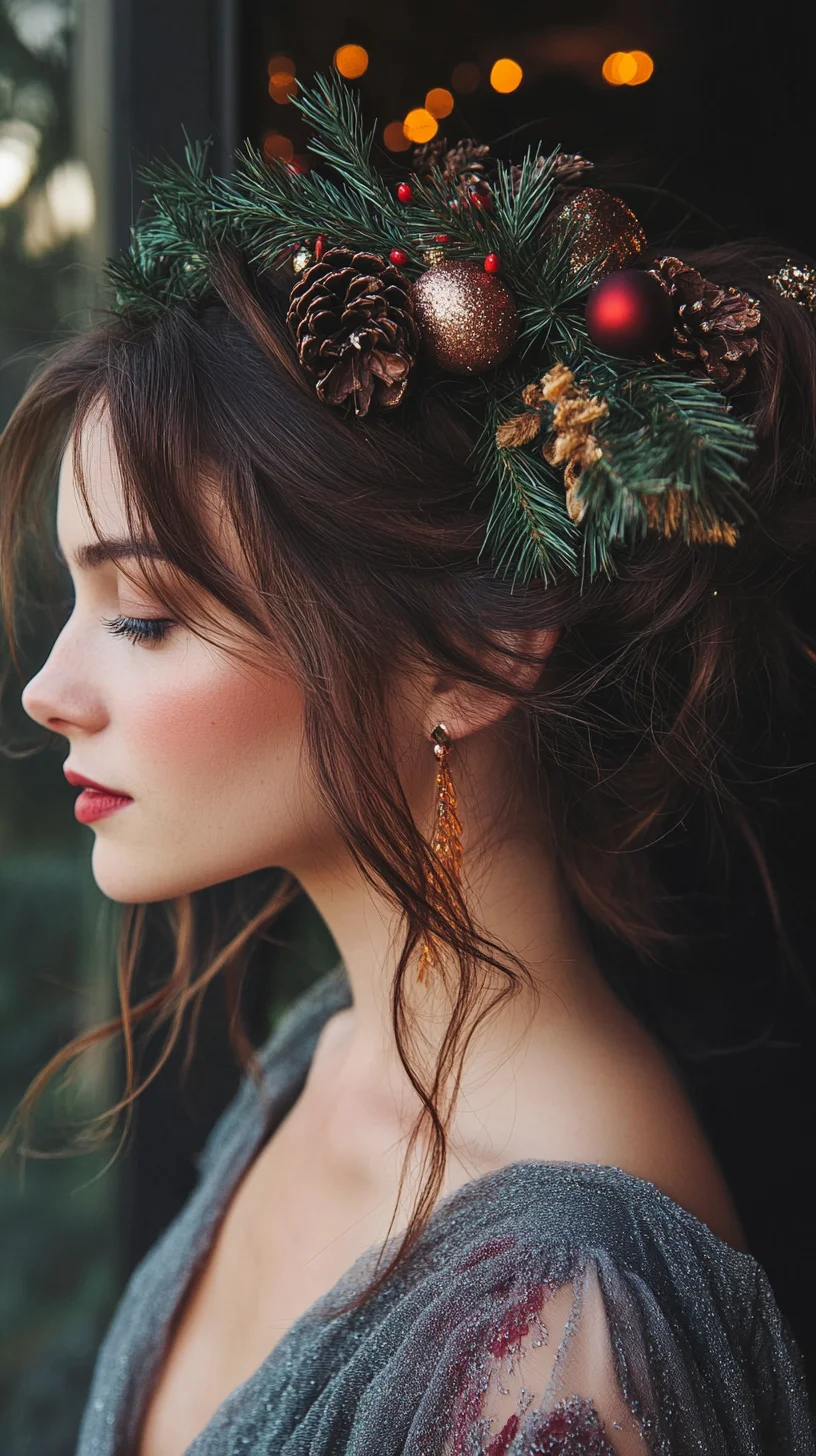 Festive Elegance: Embrace the Holiday Spirit with a Nature-Inspired Updo