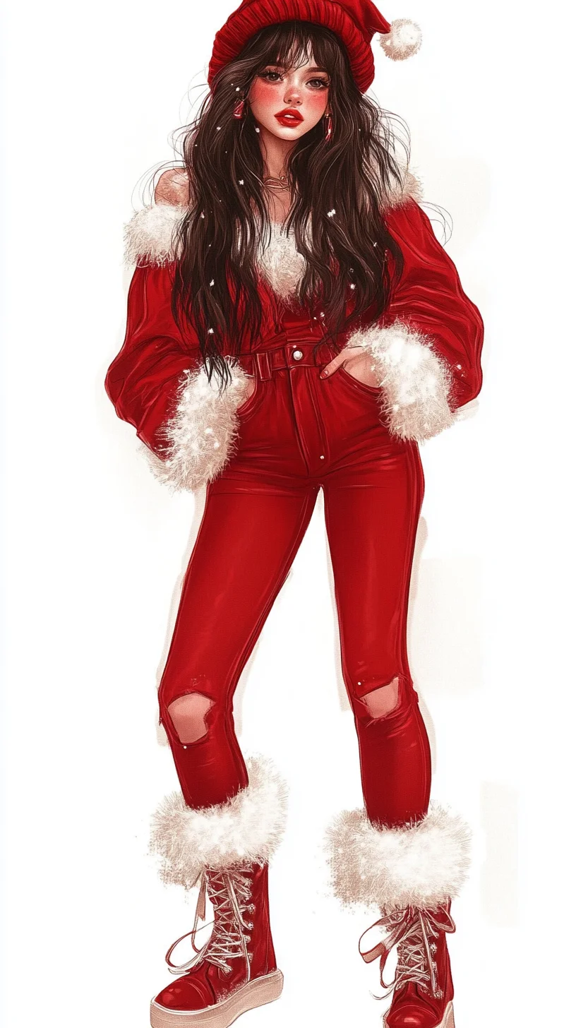 Festive Glam: Unleashing Holiday Spirit with Chic Red Ensemble