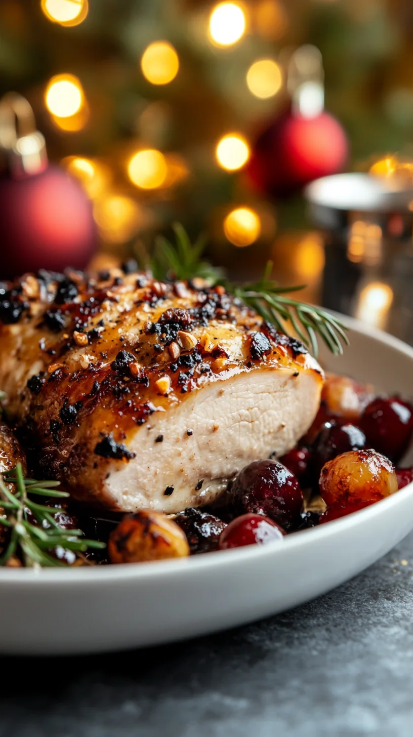 Festive Herb-Roasted Chicken with Cranberries