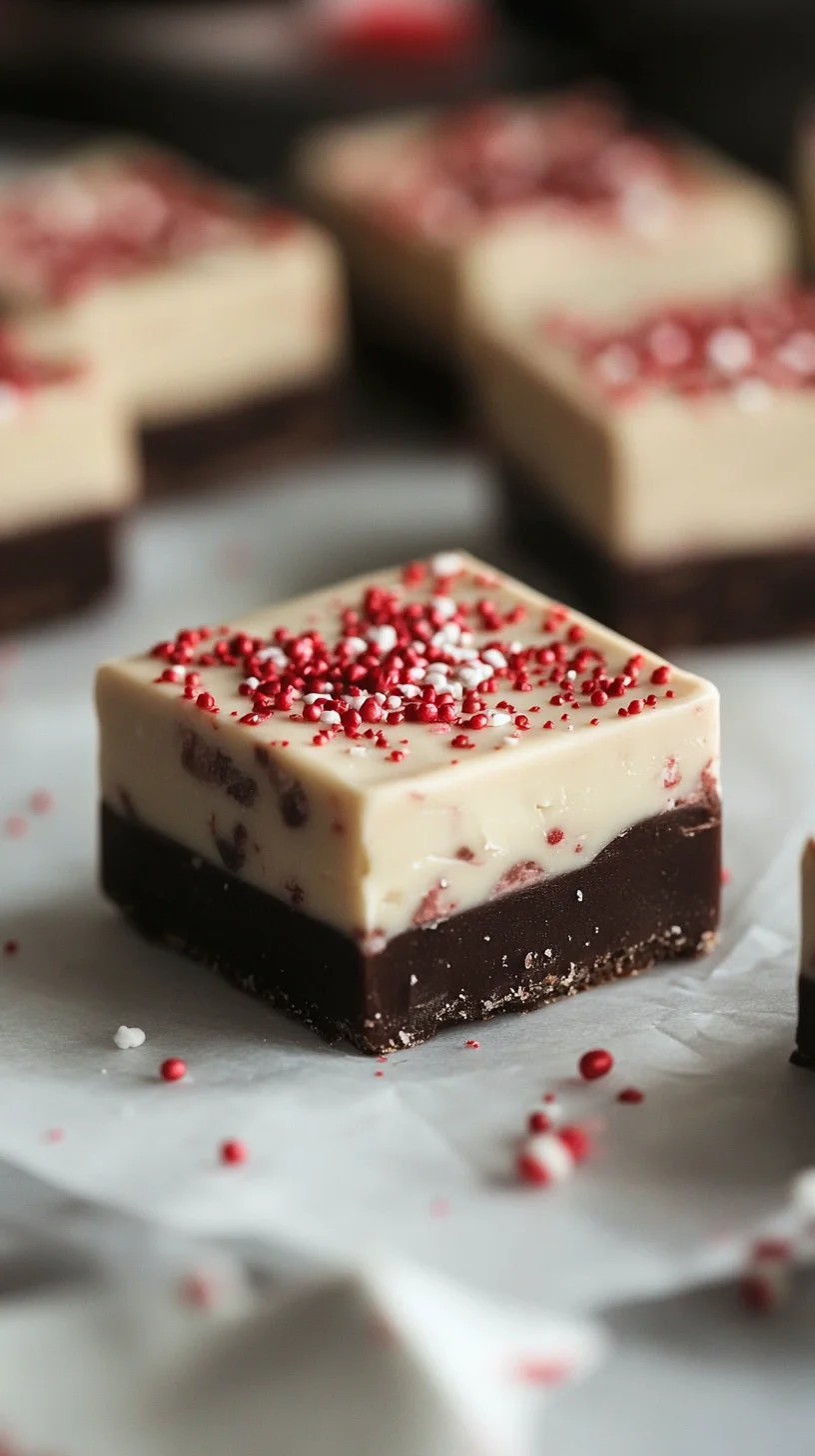 Festive Two-Layered Chocolate Peppermint Fudge Delight