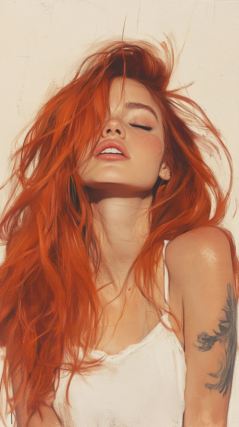 Fiery Red Waves: Effortlessly Bold and Strikingly Chic