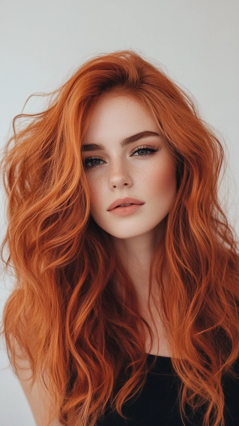 Fiery Waves: Embrace Volume and Texture with a Stunning Red Do!