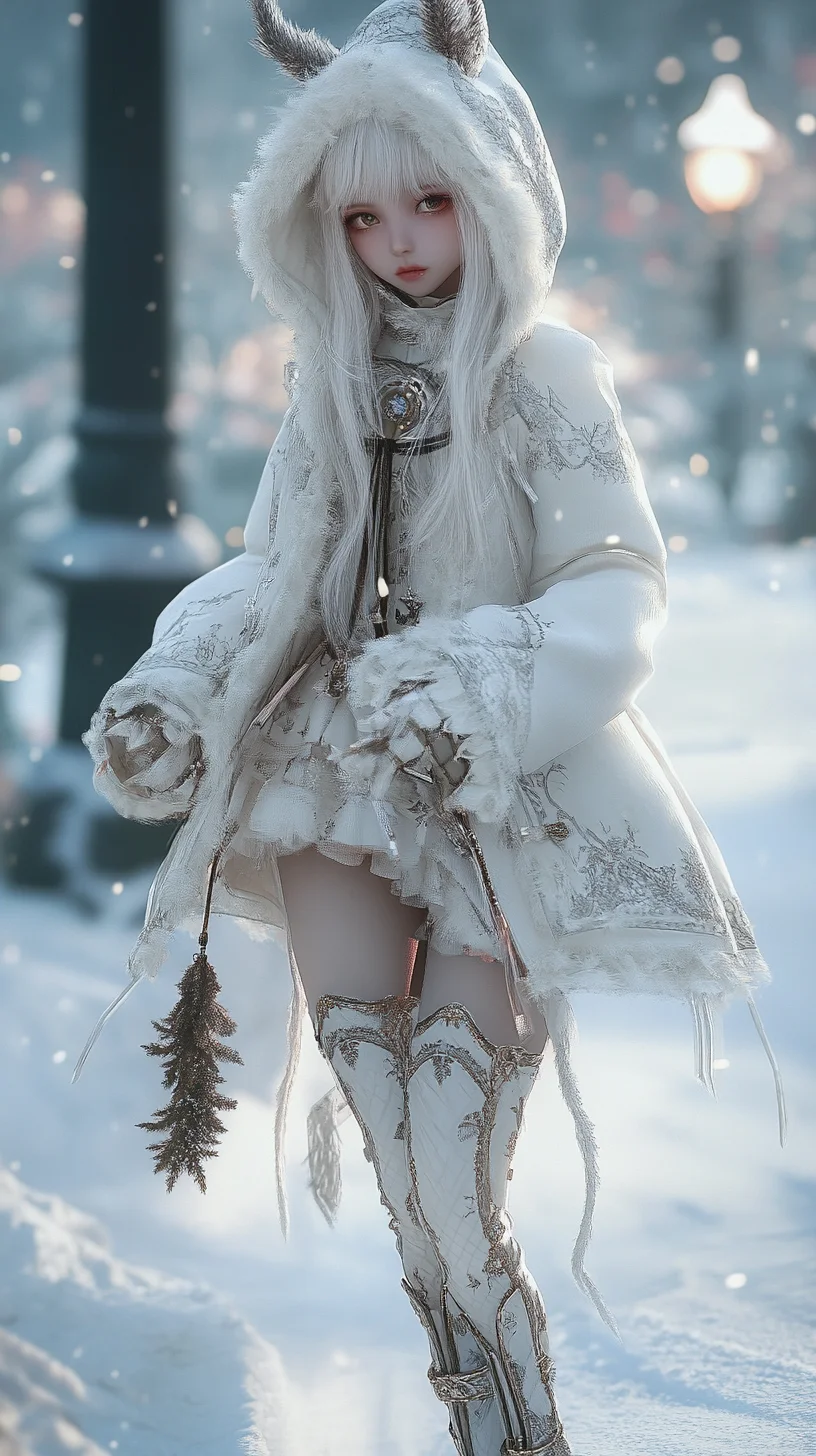 Frosty Elegance: Embrace Winter Whimsy with Ethereal White Layers