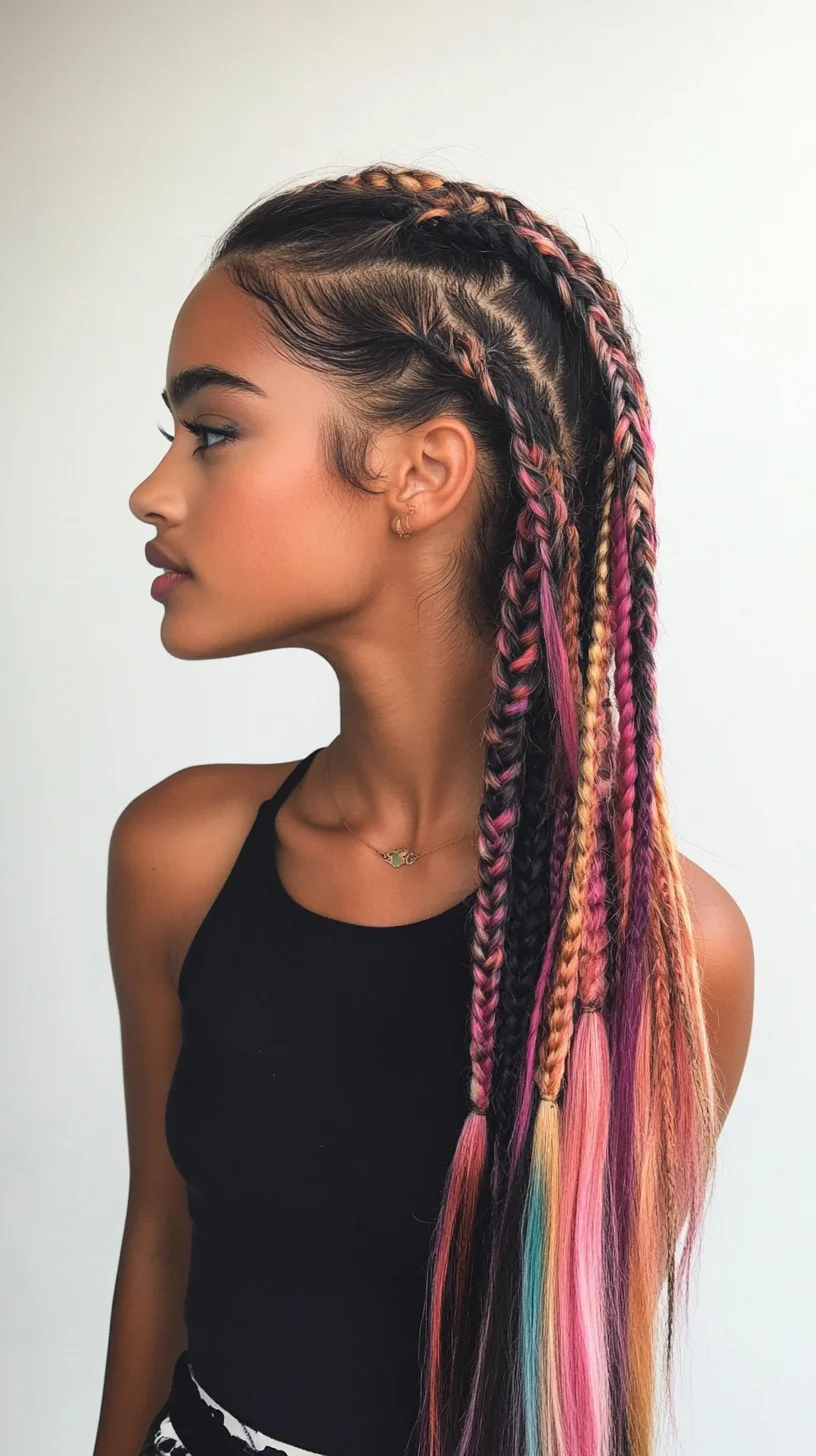 Funky Braided Goddess: A Colorful Twist on Classic Braids