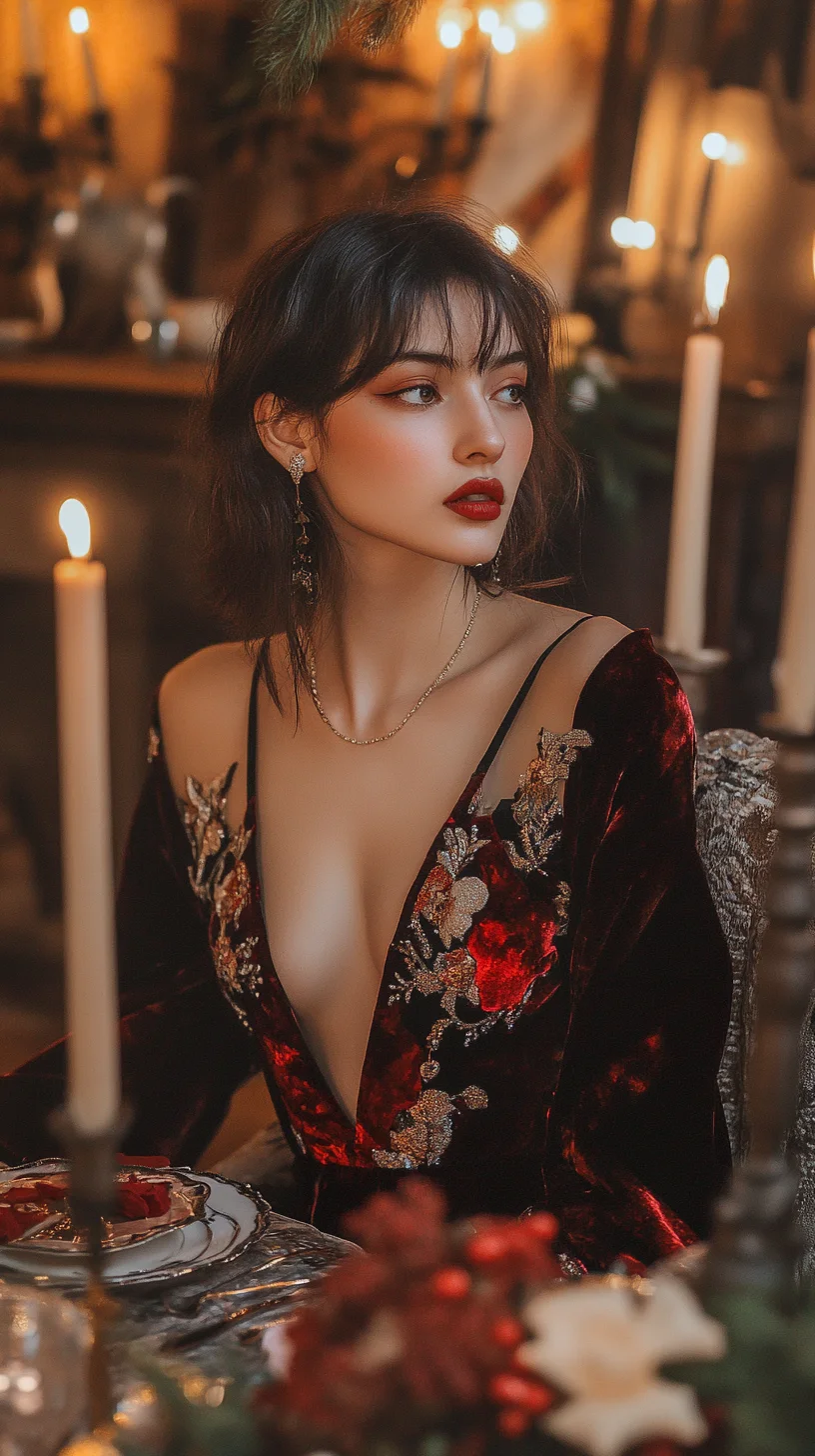 Glamorous Velvet Elegance: A Stunning Look for Festive Gatherings