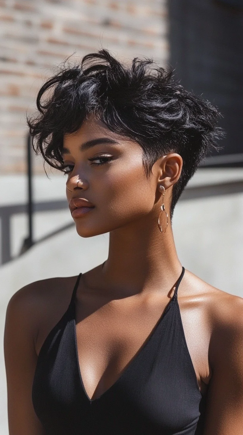 Heading: Chic and Bold: The Effortlessly Edgy Pixie Cut