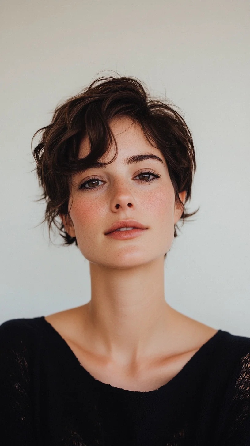 Heading: Effortlessly Chic: The Modern Textured Pixie Cut