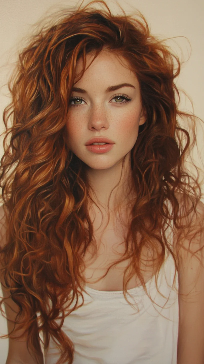 Heading: Effortlessly Enchanting: The Luscious Long Curly Red Mane