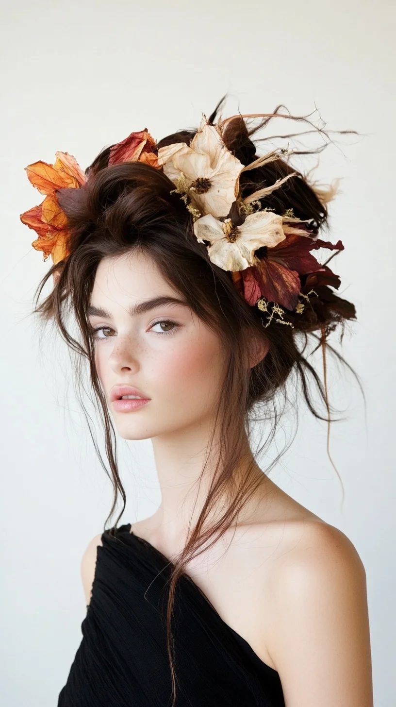 Heading: Embrace Nature's Beauty with a Whimsical Floral Updo