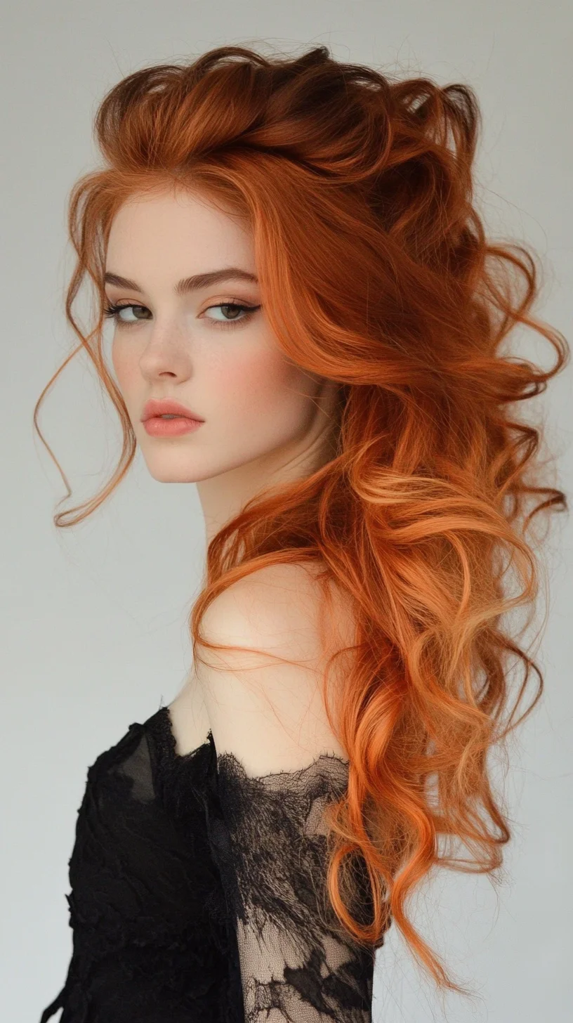 Head-Turning Curls: Embrace the Lush Flow of Voluminous Auburn Waves