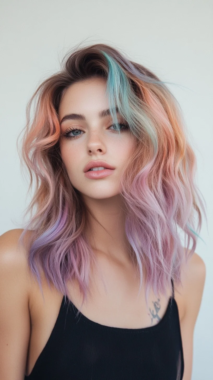 Head-turning Pastel Waves: Embrace the Colorful Edge