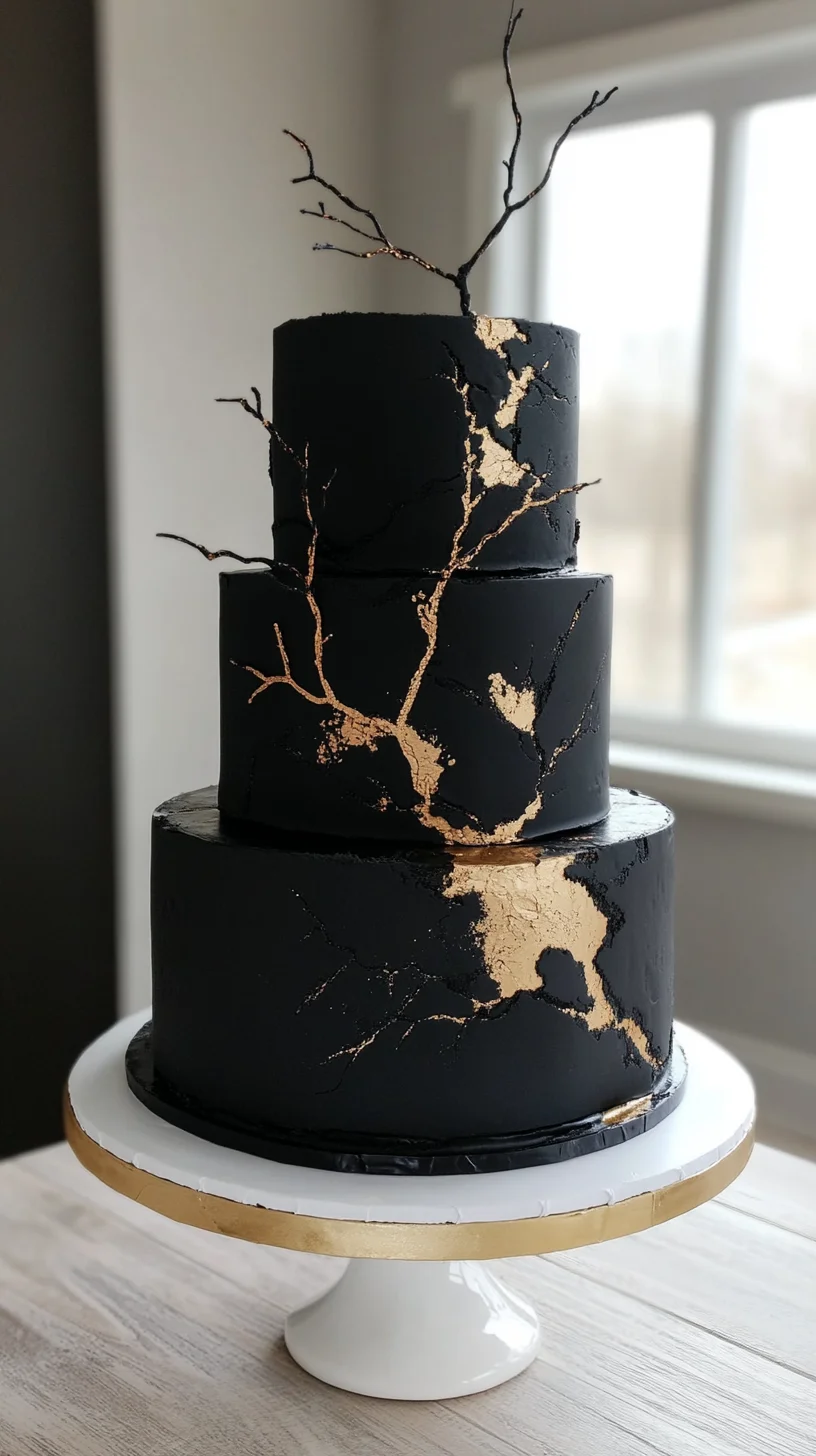 Indulge in Decadence: A Black Gold Masterpiece Cake