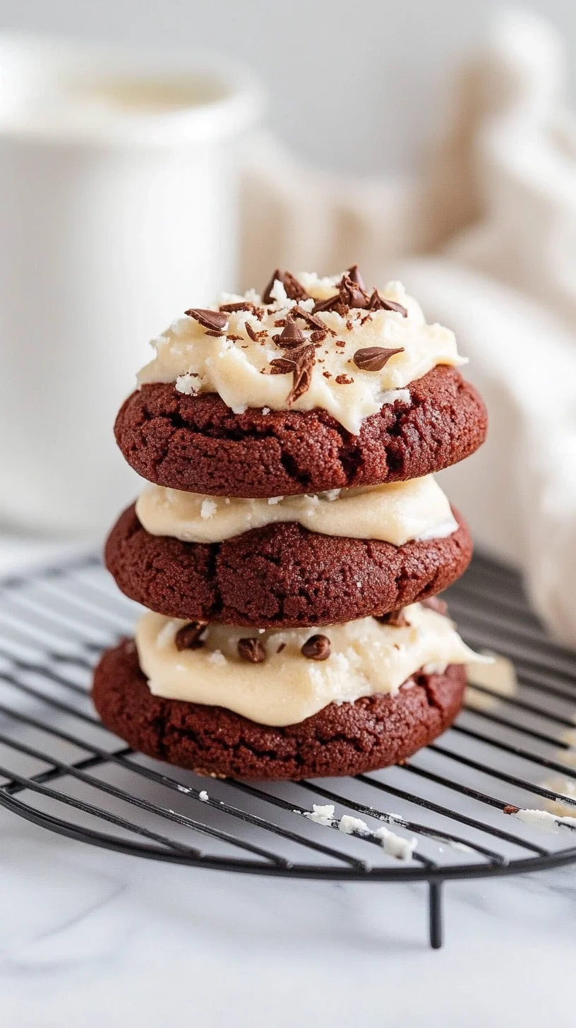 Indulge in Decadence: Soft Red Velvet Cookies with Cream Cheese Frosting