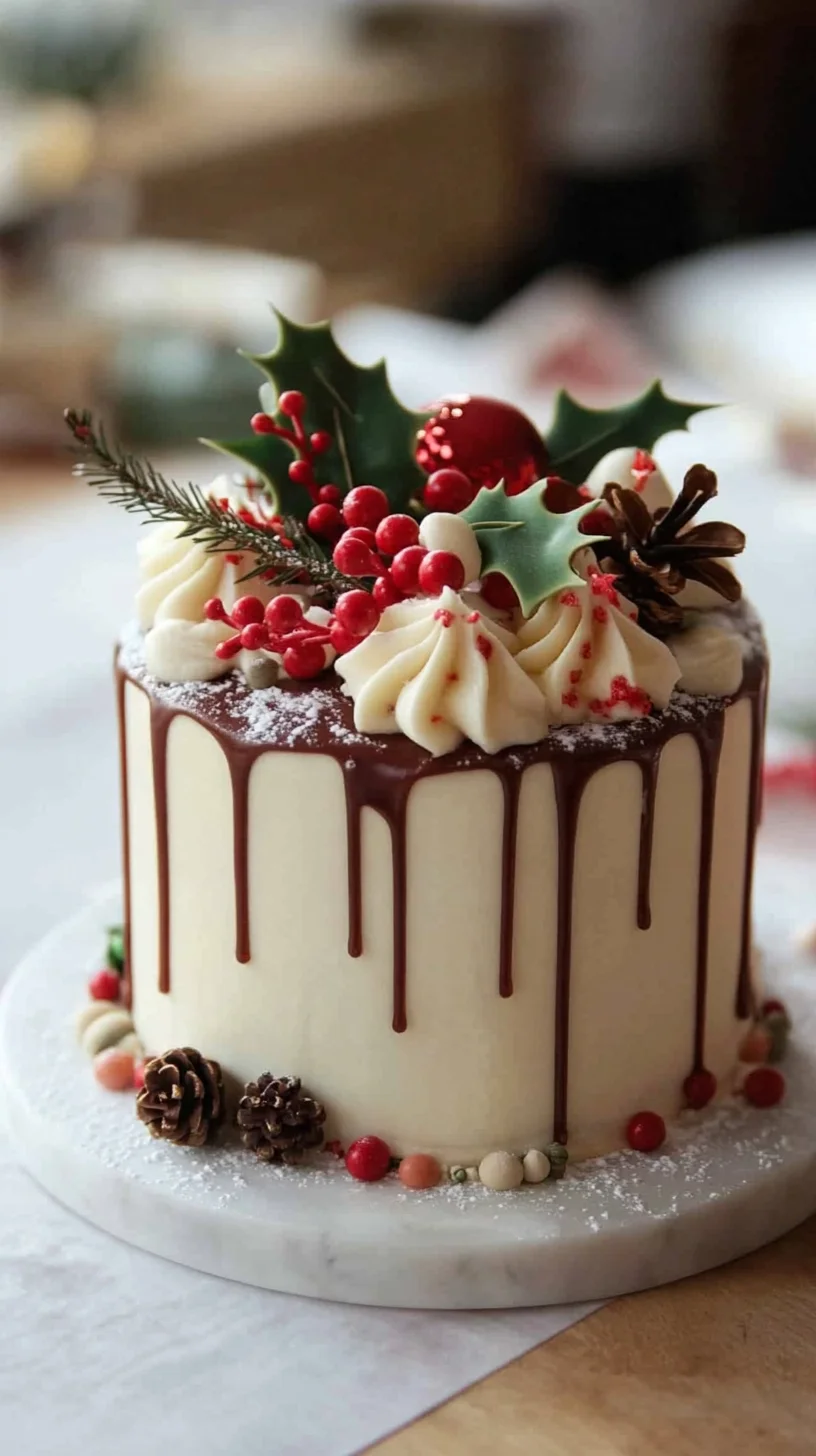 Indulge in Heavenly Sweetness: A Festive Drip Cake Delight!