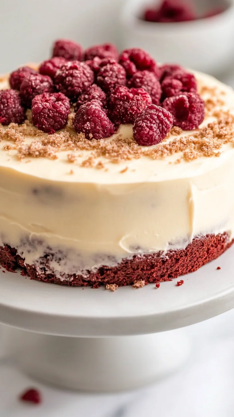 Indulge in Sweet Decadence: Creamy Raspberry Red Velvet Cake