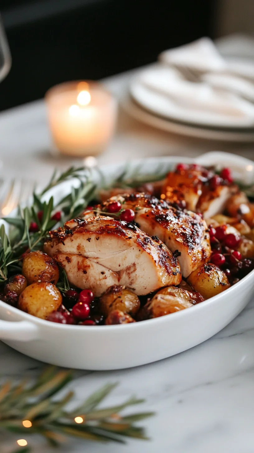 Juicy Herb-Glazed Chicken with Roasted Potatoes: A Festive Delight!