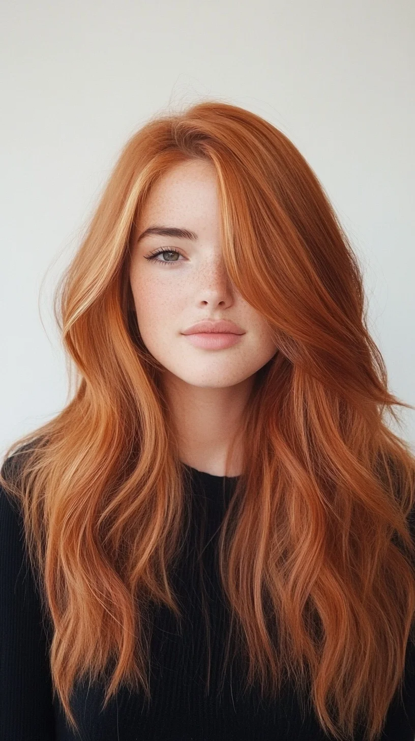 Luscious Waves: Embrace the Glam of Long, Copper Tresses