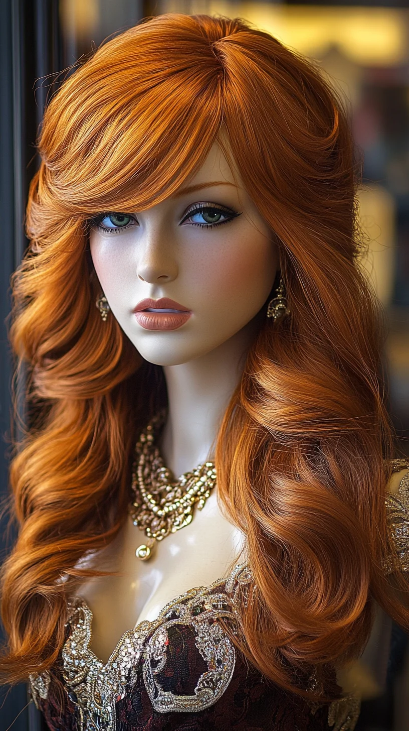 Luxurious Copper Waves: Embrace Glamour with Stunning Volume and Shine