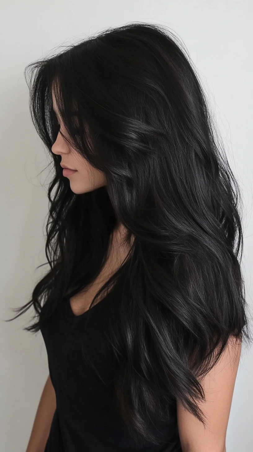 Luxurious Waves for Effortless Glam: The Perfect Long Black Hairdo