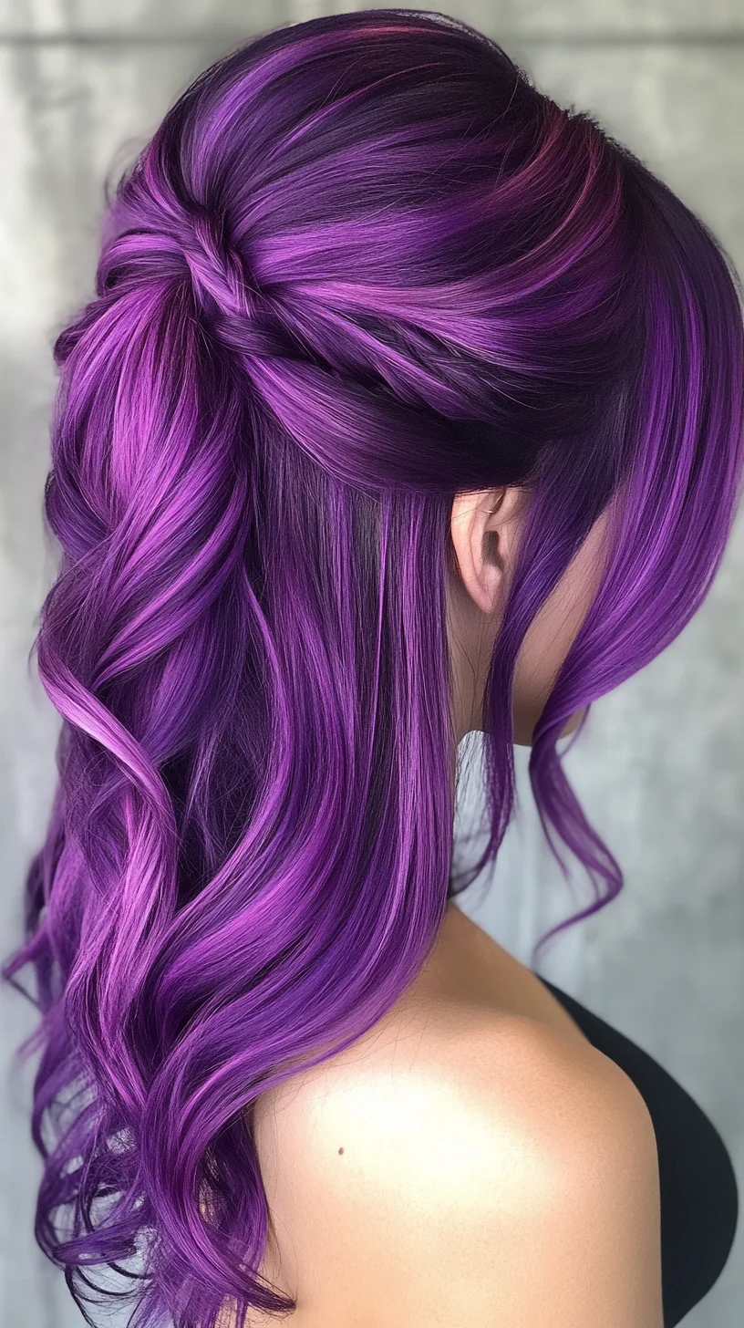 Radiant Purple Waves: Effortless Elegance with a Twist