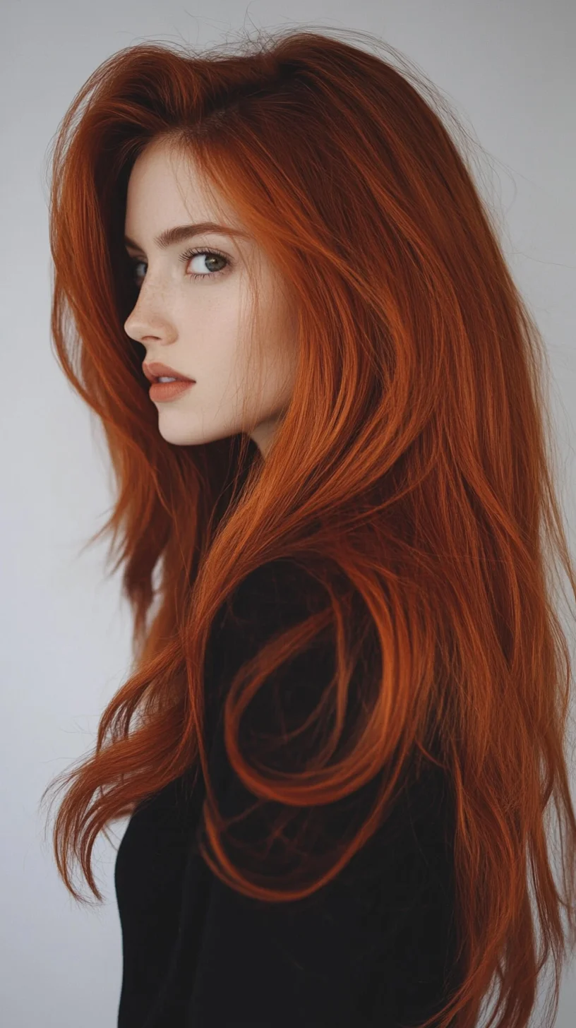 Radiant Red: Embrace Boldness with Luscious Layered Locks