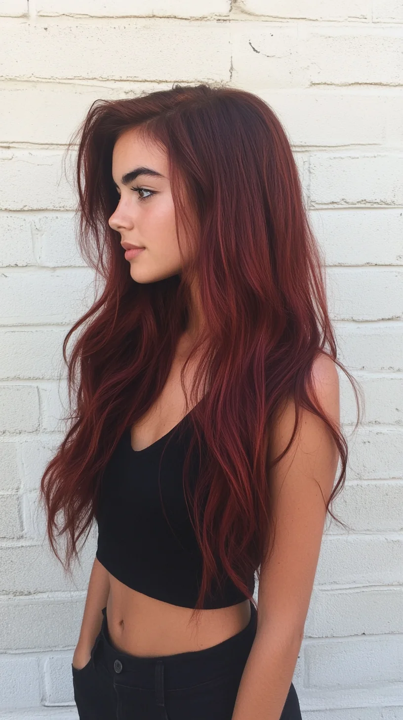 Radiant Waves: Embrace Voluminous, Fiery Red Locks!